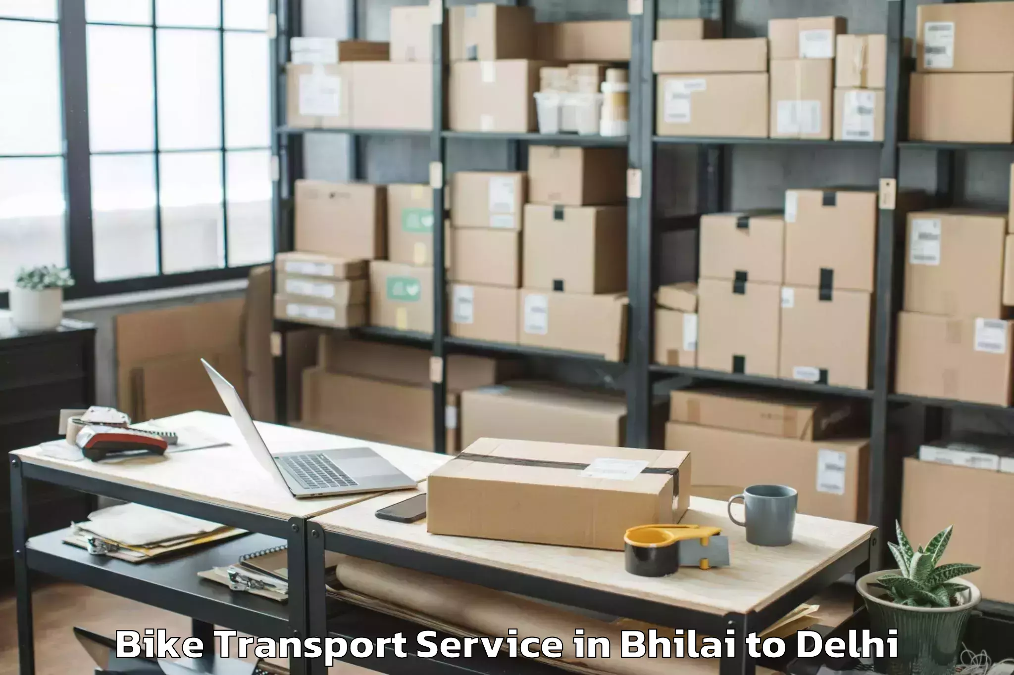 Book Bhilai to V3s East Centre Mall Bike Transport Online